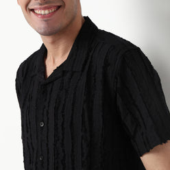 Cotton Fabric Camp Collar Shirt