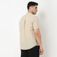Linen Enriched Fine Natural Blend Shirt Half Sleeve Band Collar
