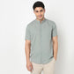 Linen Enriched Fine Natural Blend Shirt Half Sleeve Band Collar