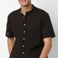 Lininᵉˣ - Linen Enriched Fine Natural Blend Shirt Half Sleeve Band Collar
