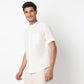 Lininᵉˣ - Linen Enriched Fine Natural Blend Shirt Half Sleeve Band Collar