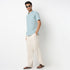 Linen Enriched Fine Natural Blend Shirt Half Sleeve Band Collar
