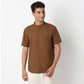 Lininᵉˣ - Linen Enriched Fine Natural Blend Shirt Half Sleeve Band Collar
