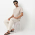 Linen Enriched Fine Natural Blend Shirt Half Sleeve Band Collar