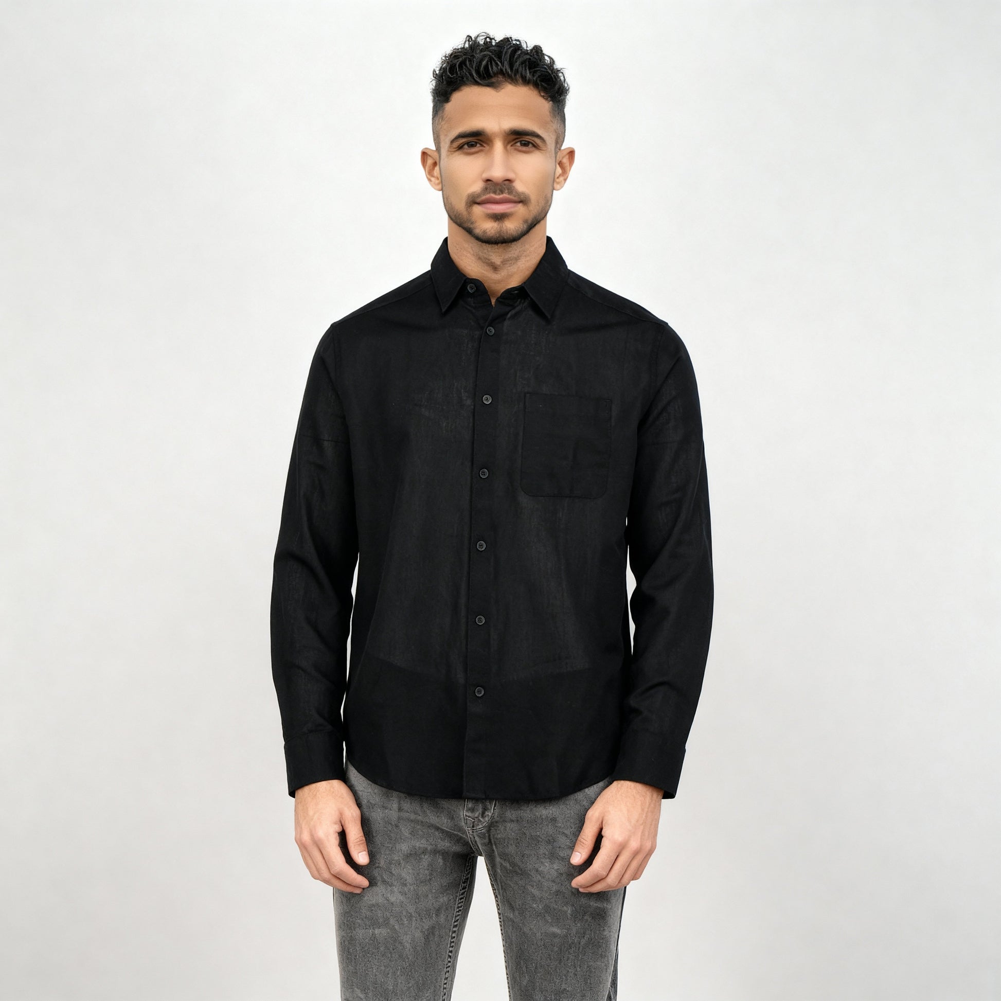 Smart Solid Linen Shirt