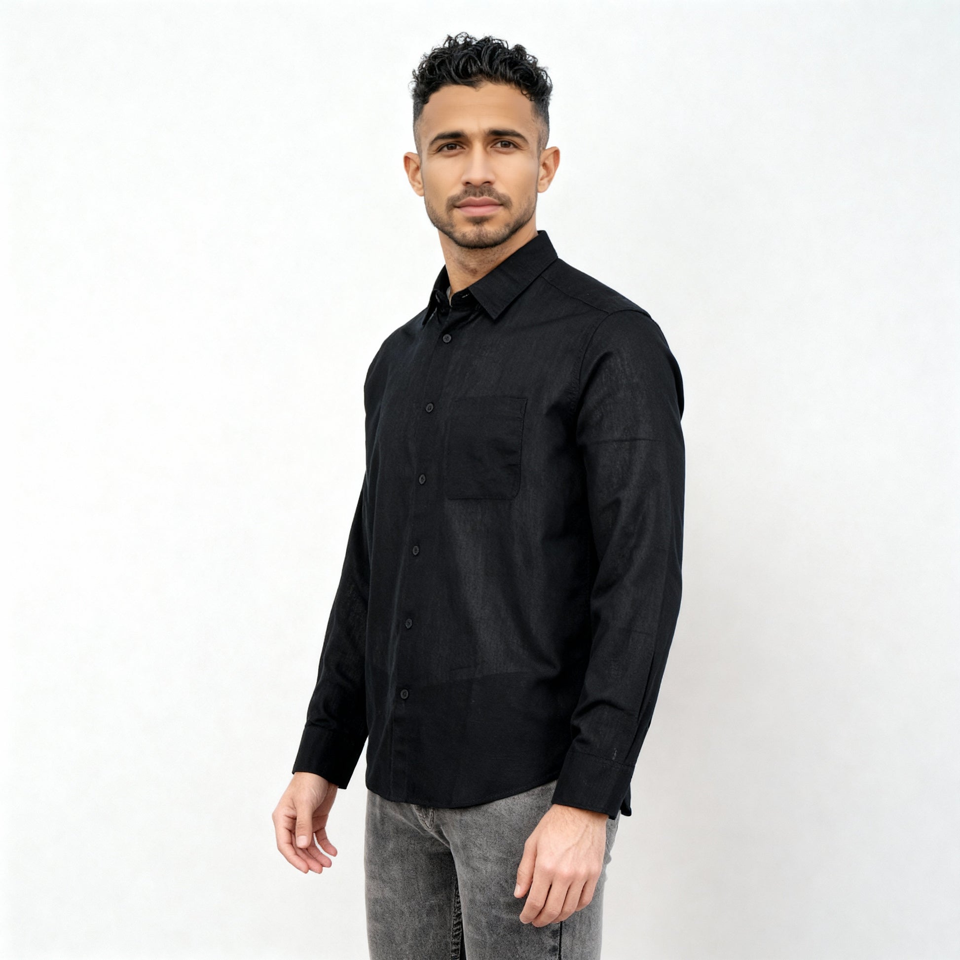 Smart Solid Linen Shirt