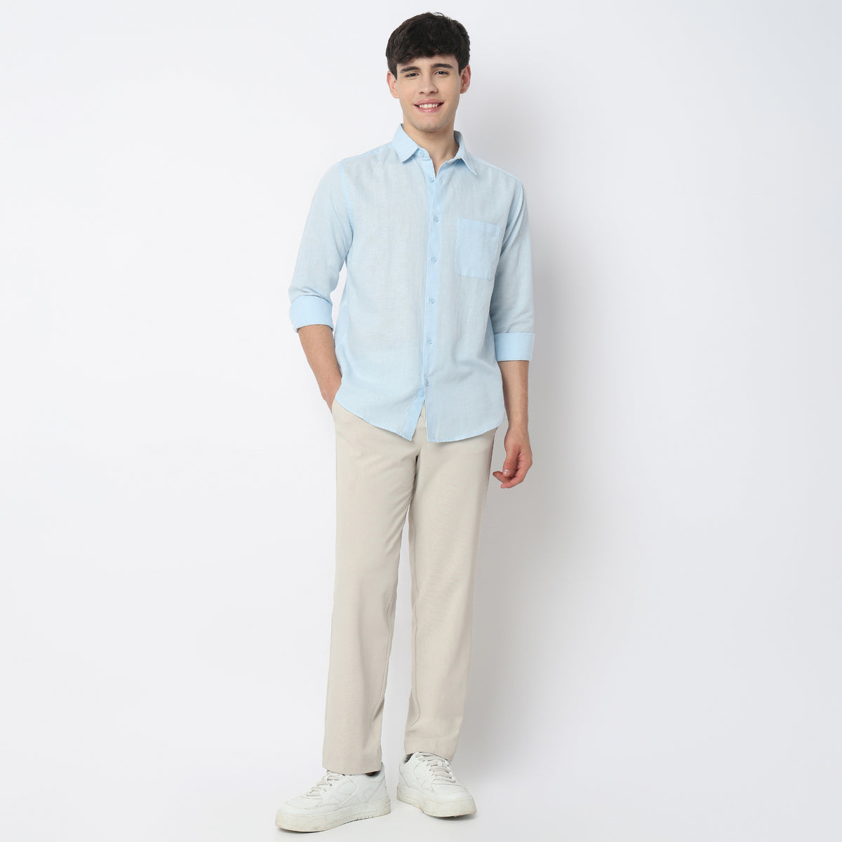 Smart Solid Linen Shirt