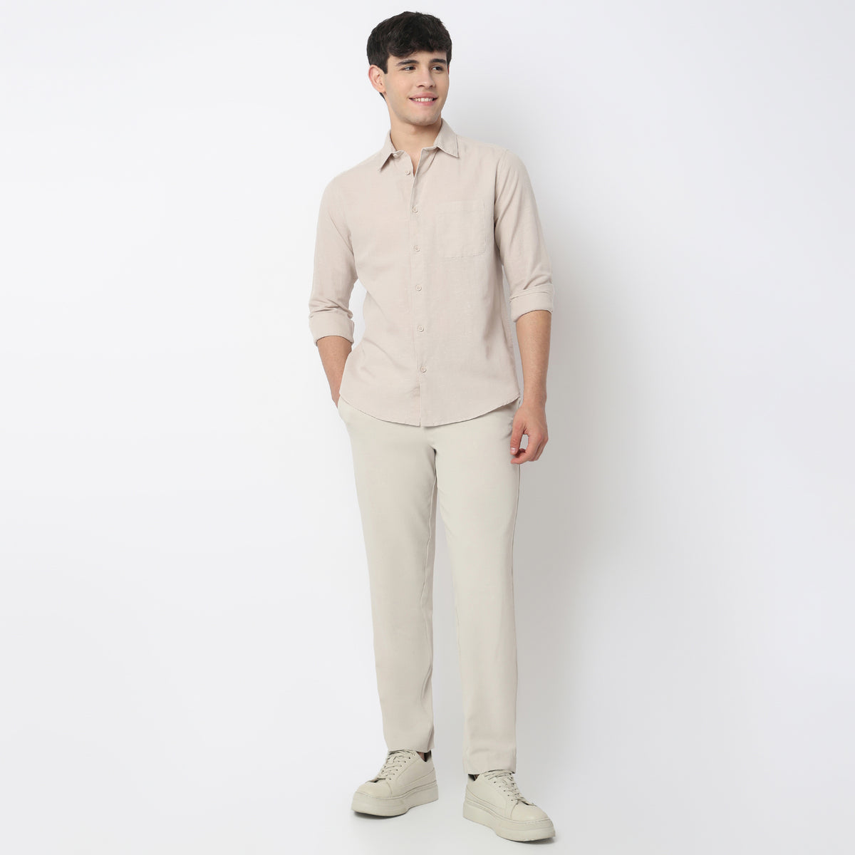 Smart Solid Linen Shirt