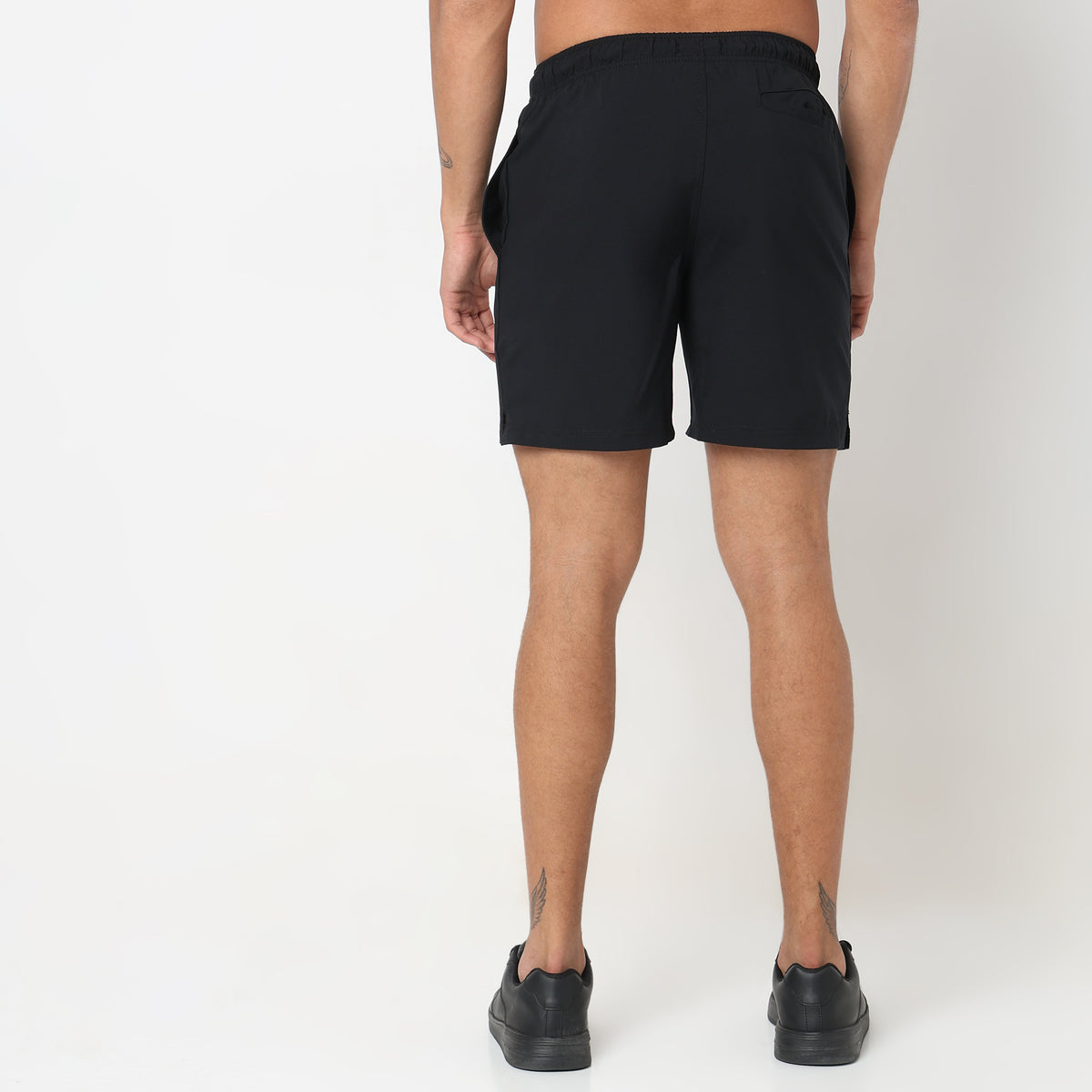 Regular Fit Solid Mid Rise Shorts