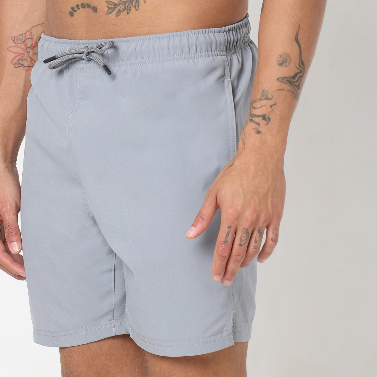 Regular Fit Solid Mid Rise Shorts