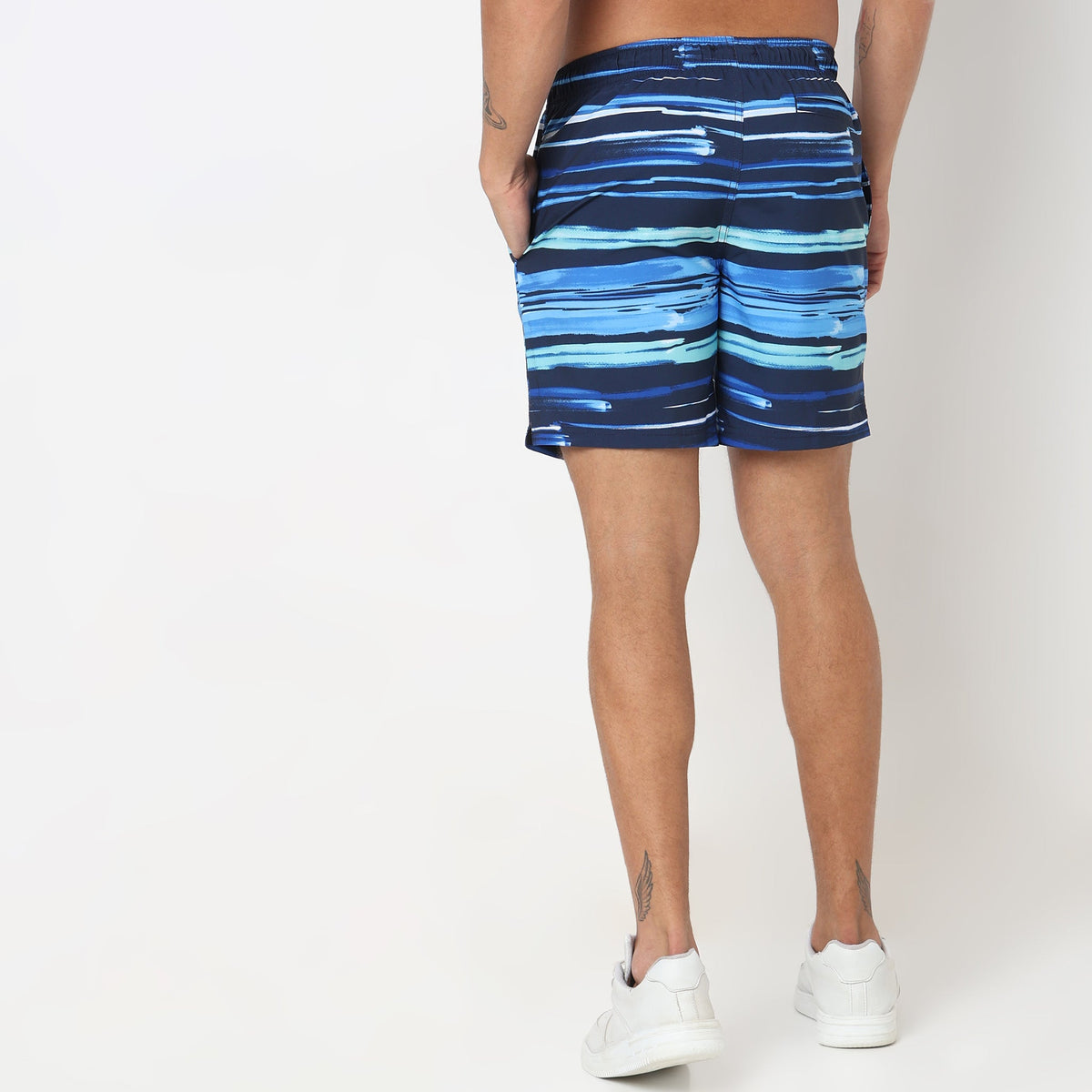 Regular Fit Solid Mid Rise Shorts