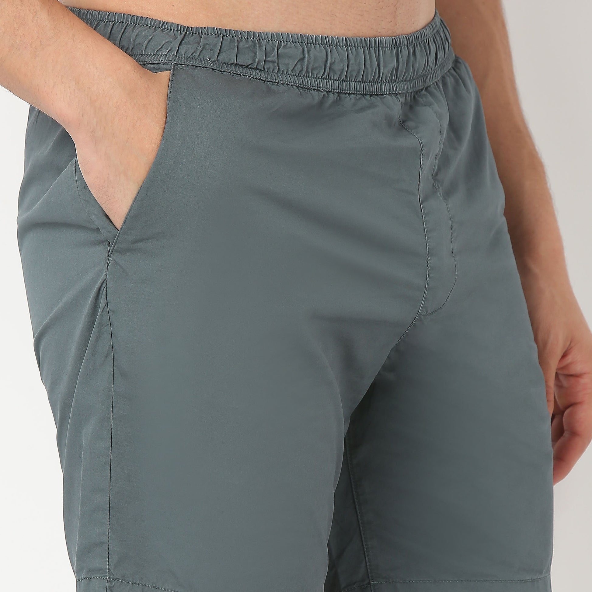 Solid Above Knee Light Weight 100% Cotton Shorts