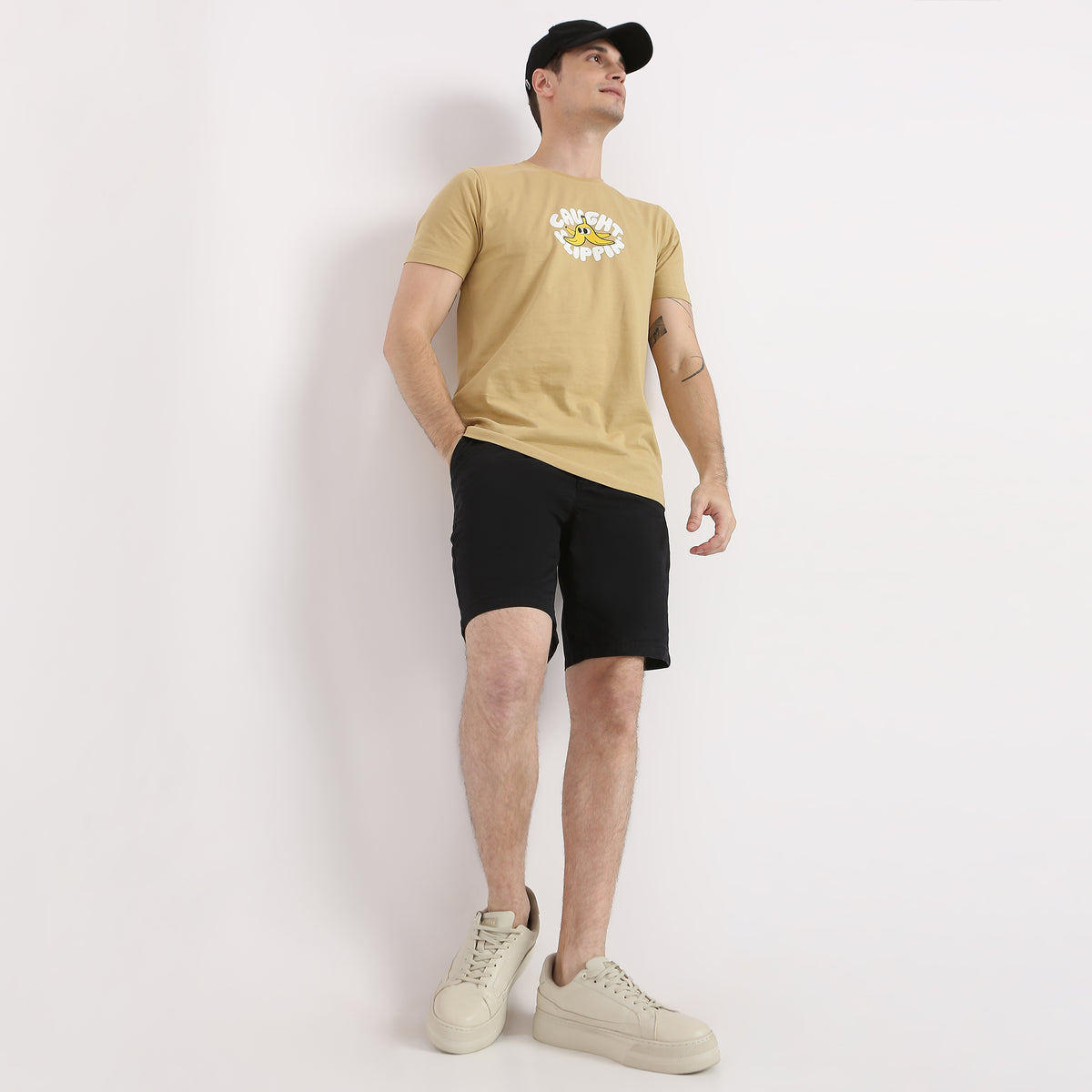 Solid Knee Length Active Shorts