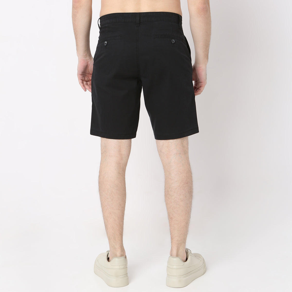 Solid Knee Length Active Shorts