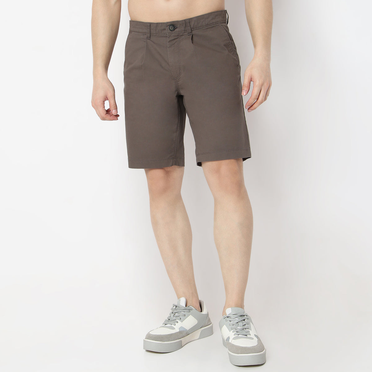 Solid Knee Length Active Shorts