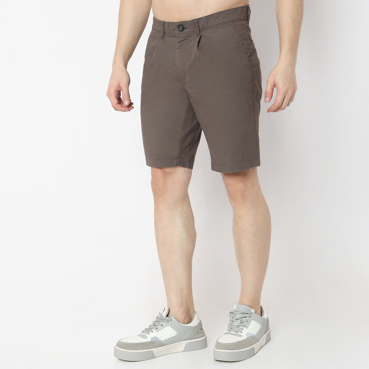 Solid Knee Length Active Shorts