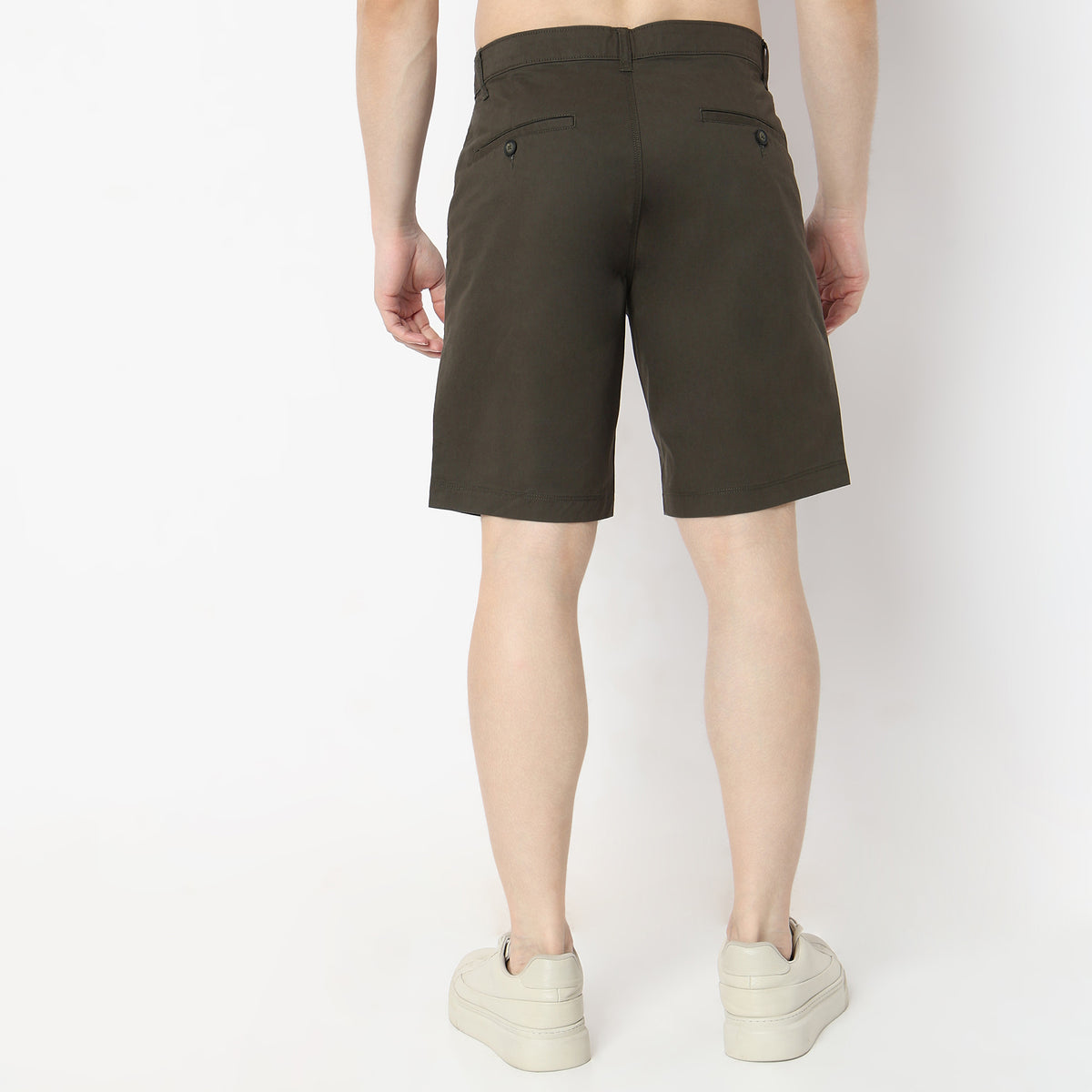 Solid Knee Length Active Shorts