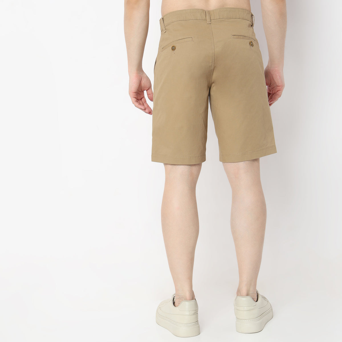 Solid Knee Length Active Shorts