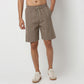 Above Knee Trendy Yarn Dyed Textured Pull-On Shorts with Lots Of Oomph- Relaxed Fit