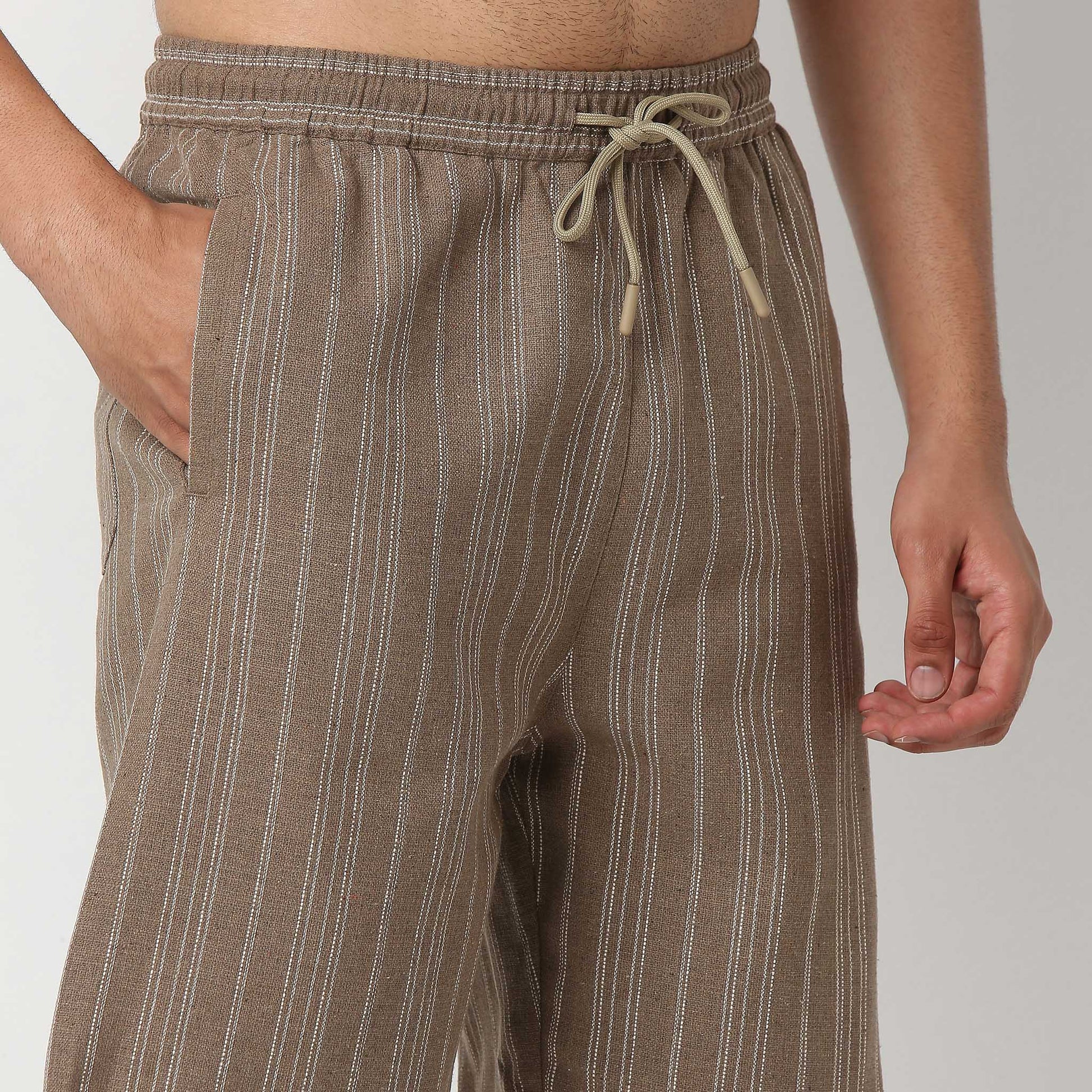 Above Knee Trendy Yarn Dyed Textured Pull-On Shorts with Lots Of Oomph- Relaxed Fit