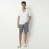 Regular Fit Textured Above Knee Mid Rise Shorts