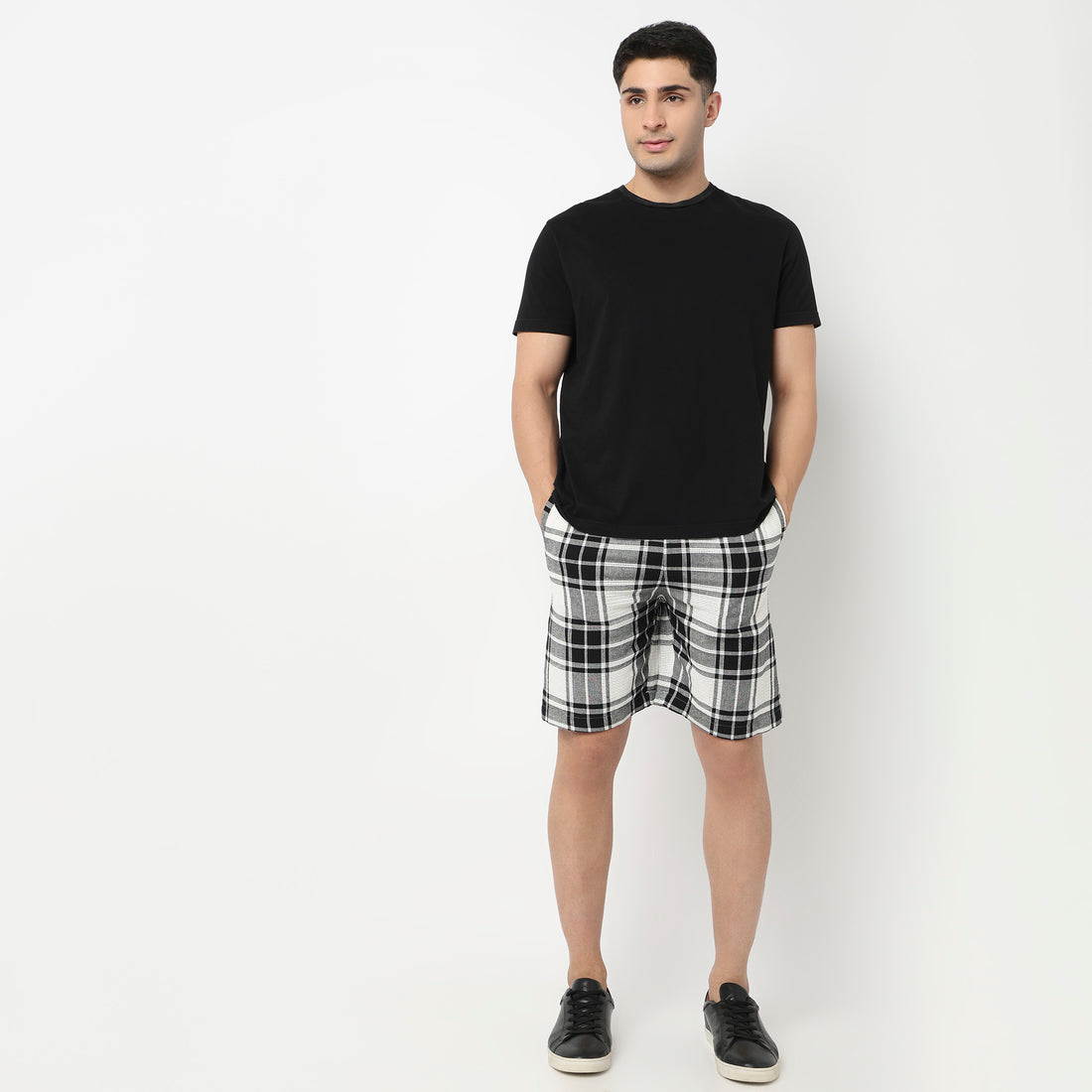 Trendy Yarn Dyed Textured Pull-On Shorts With Lots Of Oomph