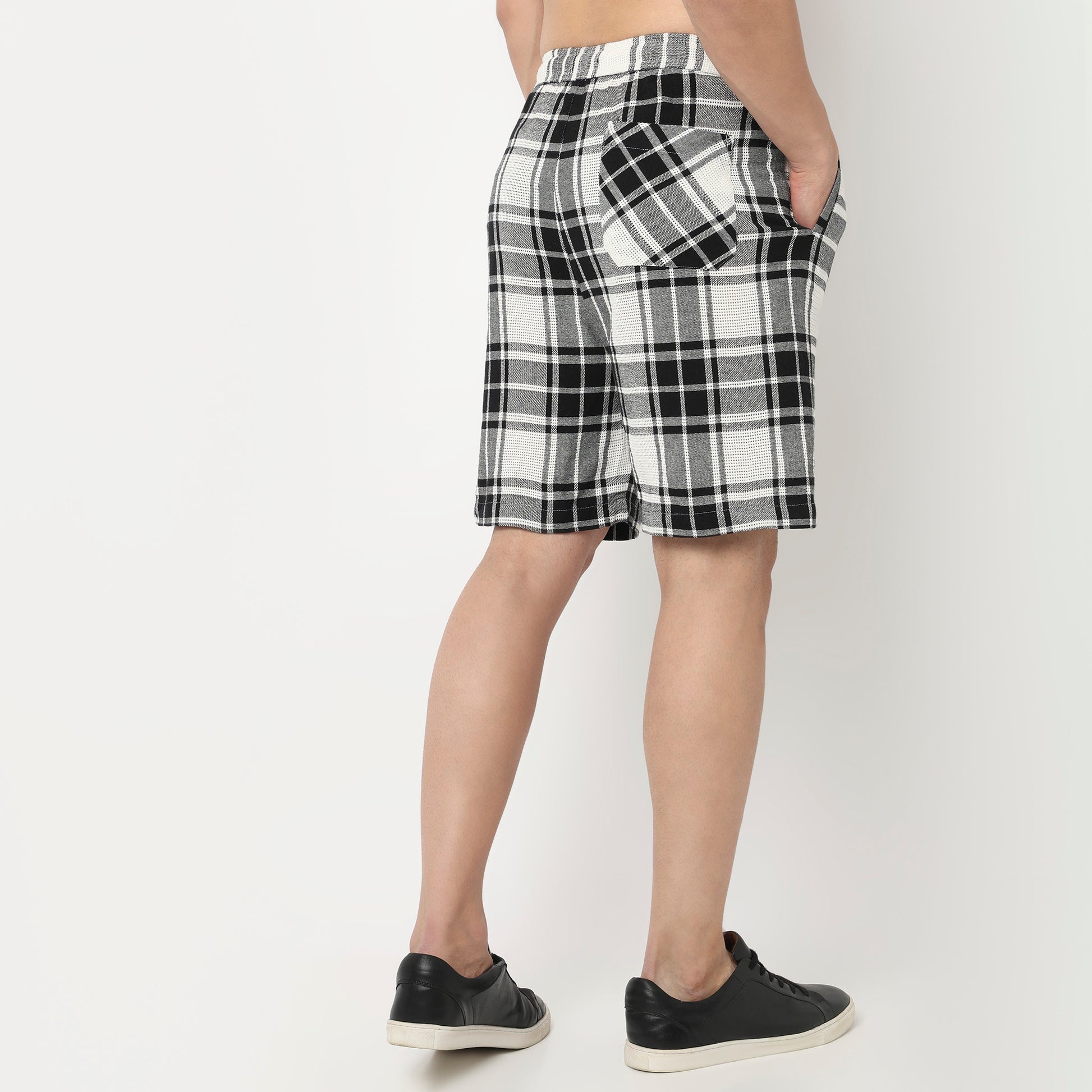 Trendy Yarn Dyed Textured Pull-On Shorts With Lots Of Oomph