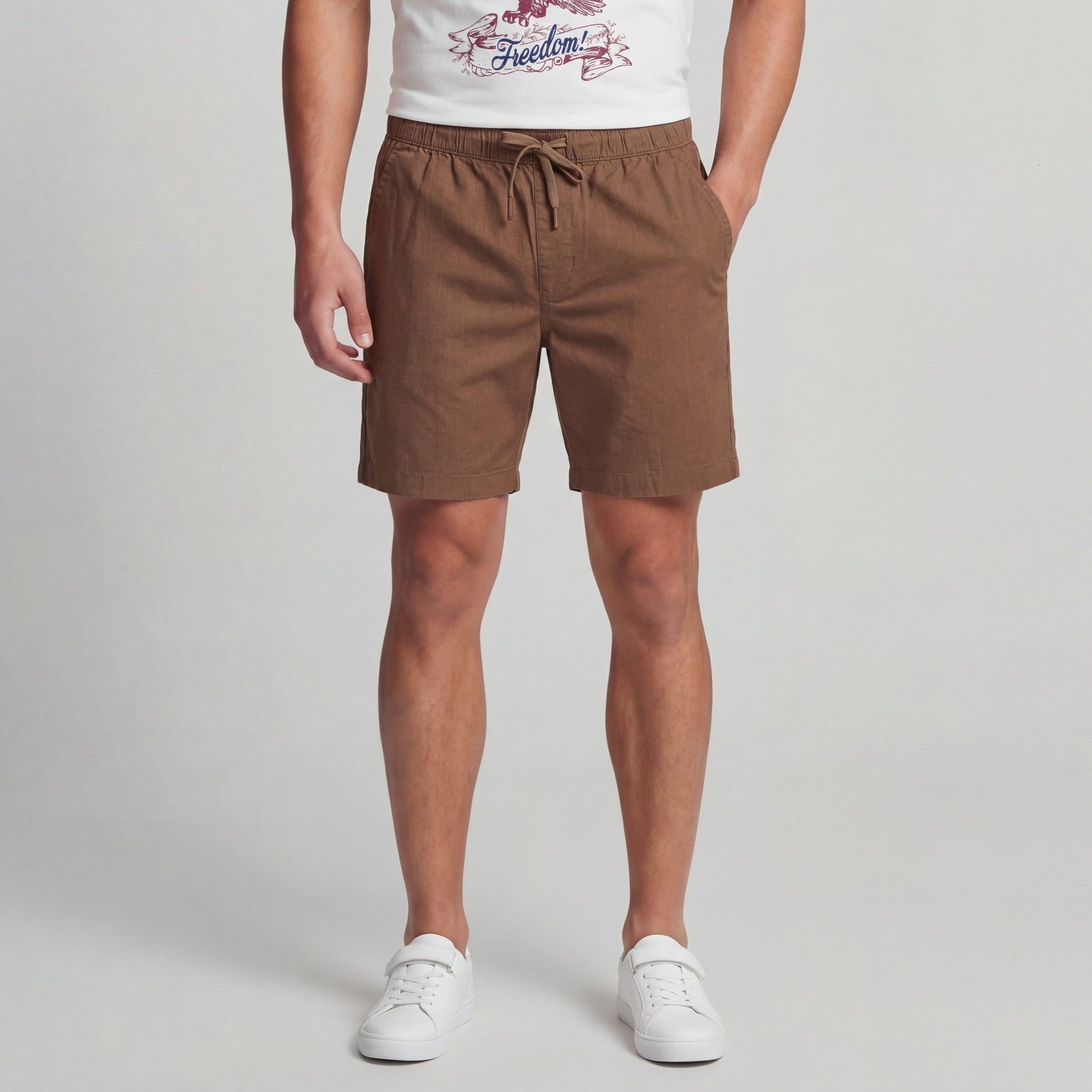 Solid Mid Rise Smart Shorts