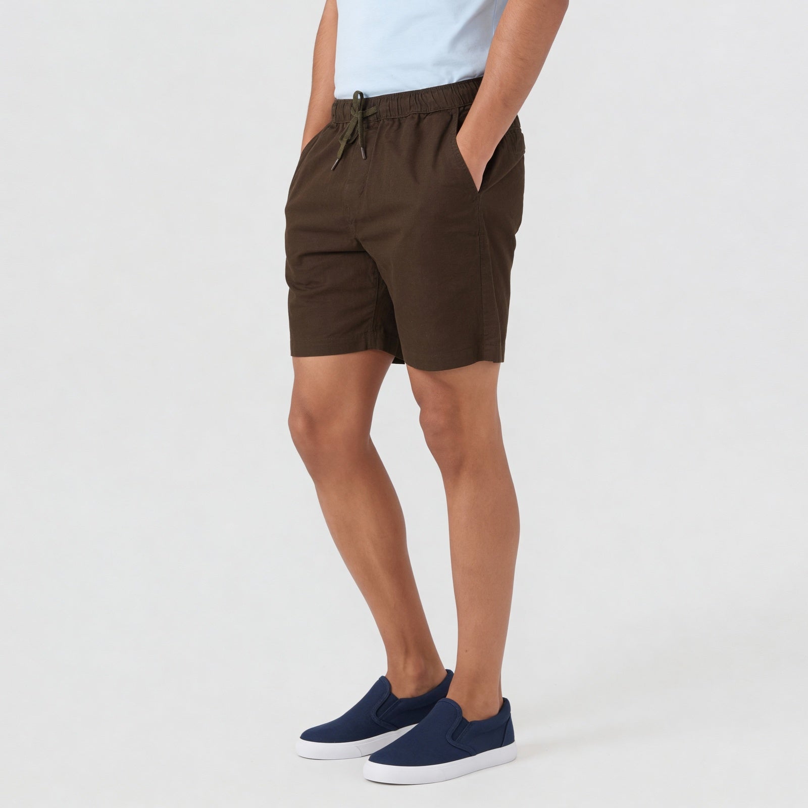 Solid Mid Rise Smart Shorts
