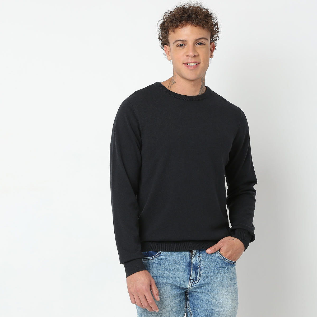 Regular Fit Abstract Sweater