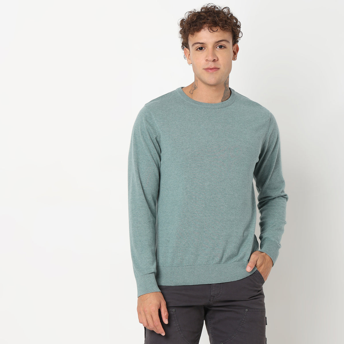 Regular Fit Abstract Sweater