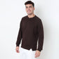 Knitted Structured Crew Neck Sweatshirt