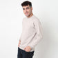 Knitted Structured Crew Neck Sweatshirt