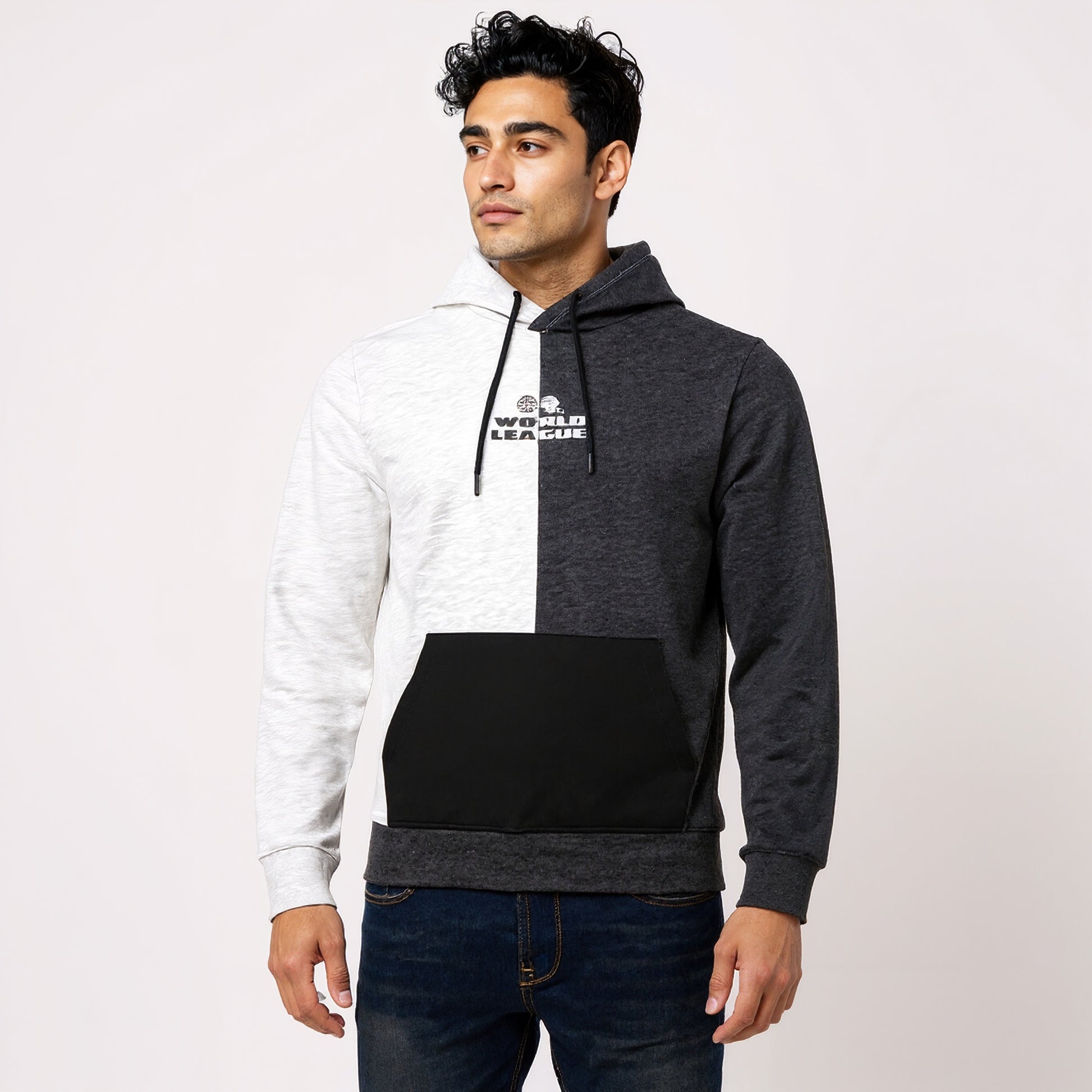 Colour Block Hoodie Sweat Tee