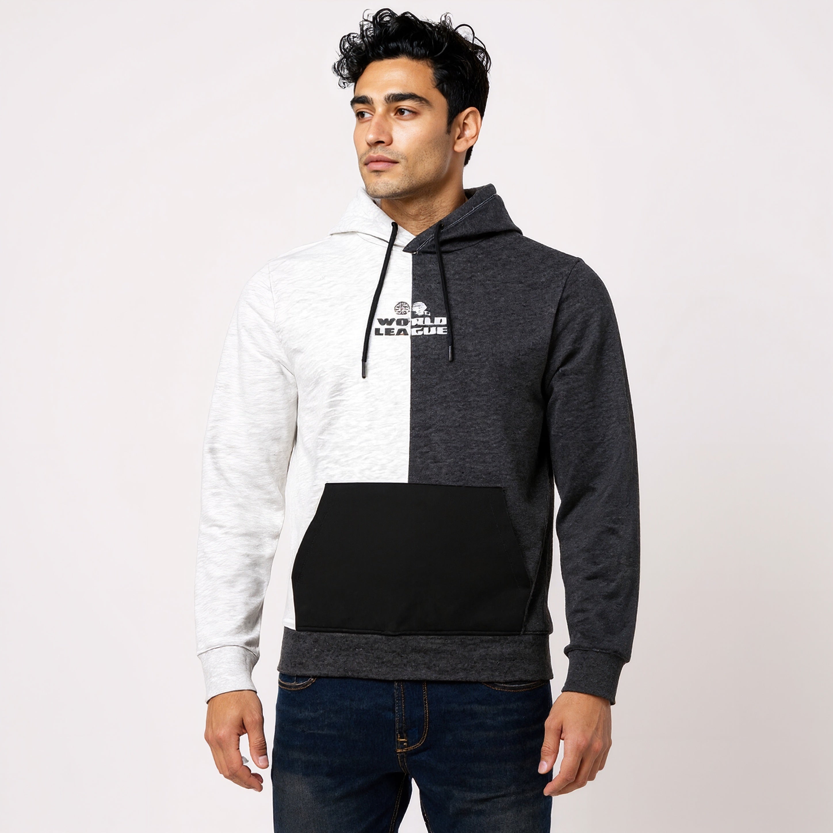 Colour Block Hoodie Sweat Tee