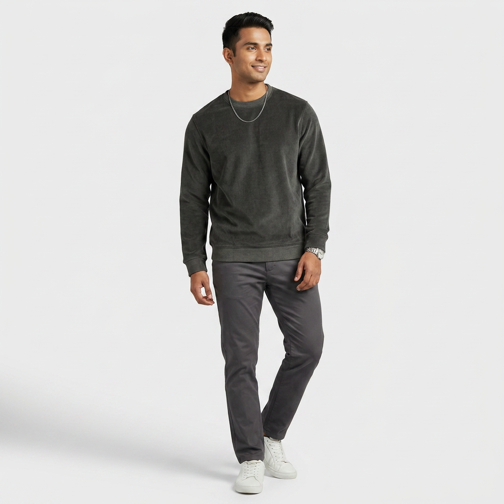 Structured Crew Neck Sweatshirt