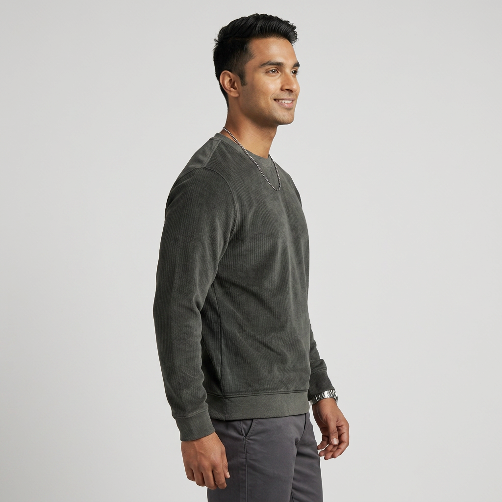 Structured Crew Neck Sweatshirt