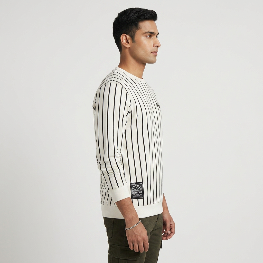 Striped Crew Neck Sweatshirt