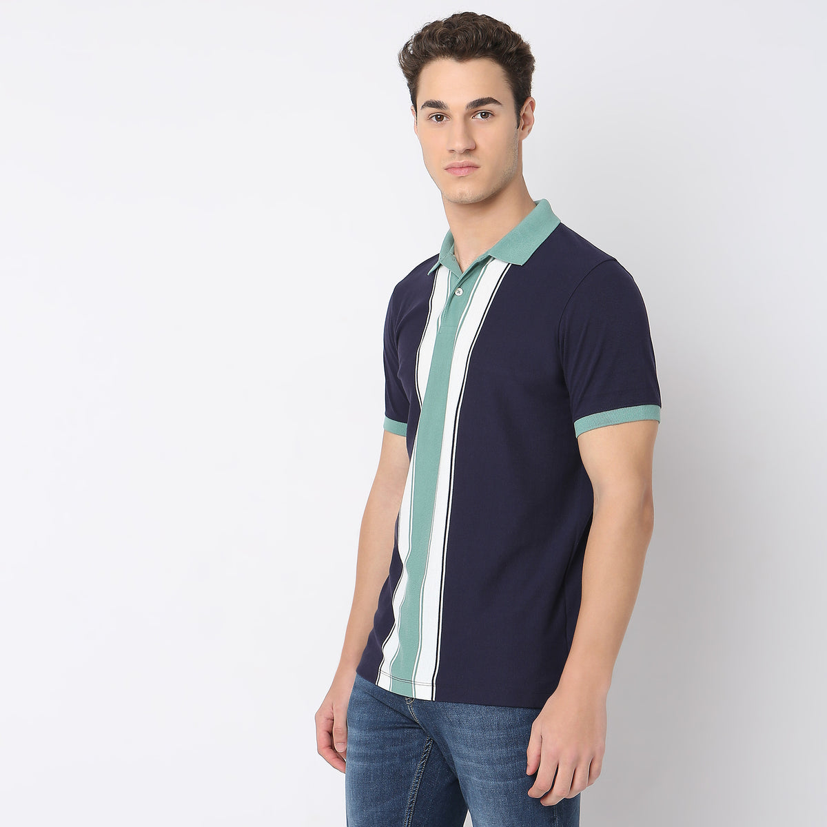 Regular Fit Striped Polo T-Shirt