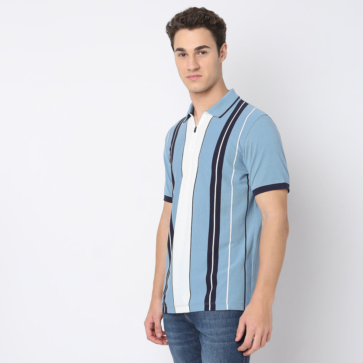 Regular Fit Striped Polo T-Shirt