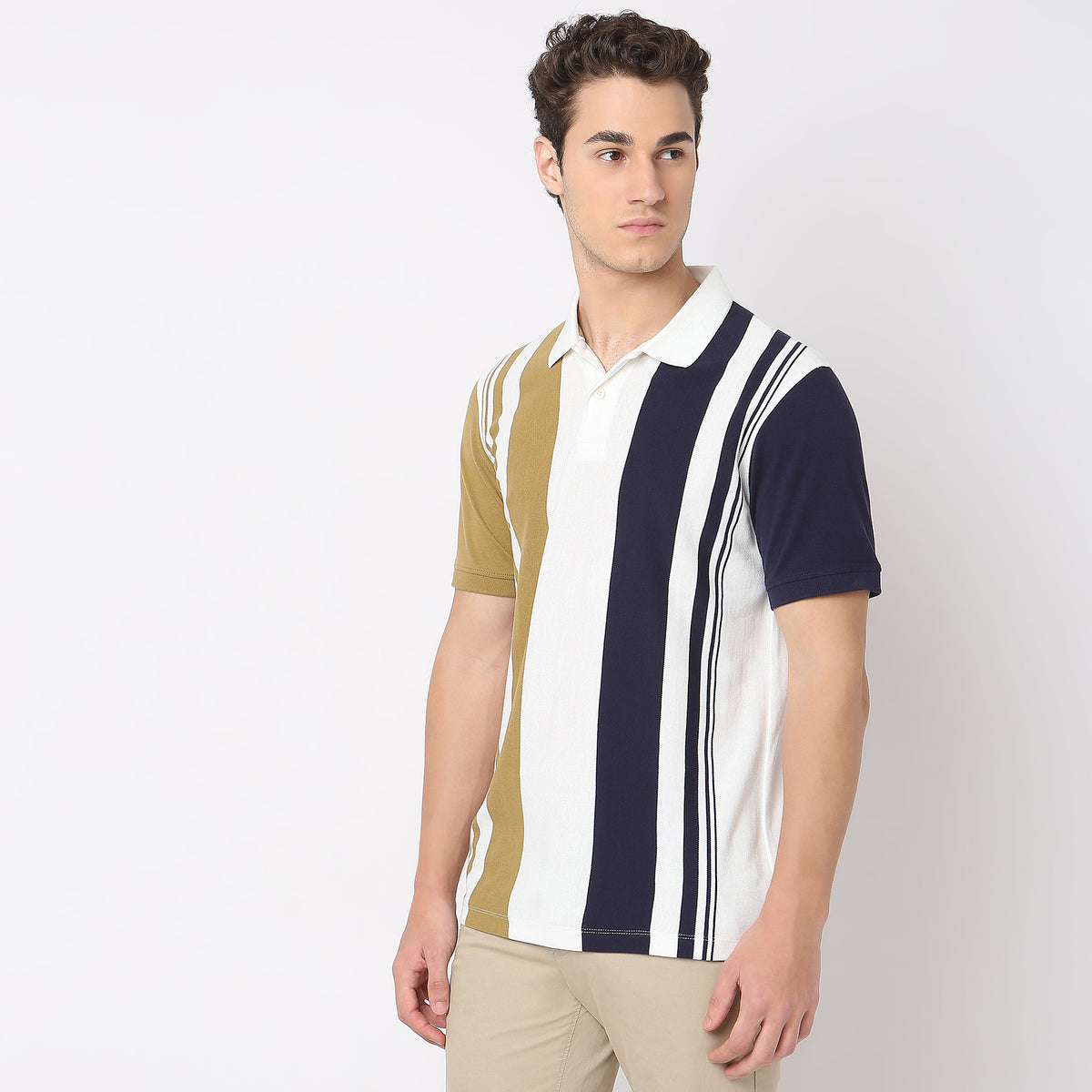 Regular Fit Striped Polo T-Shirt