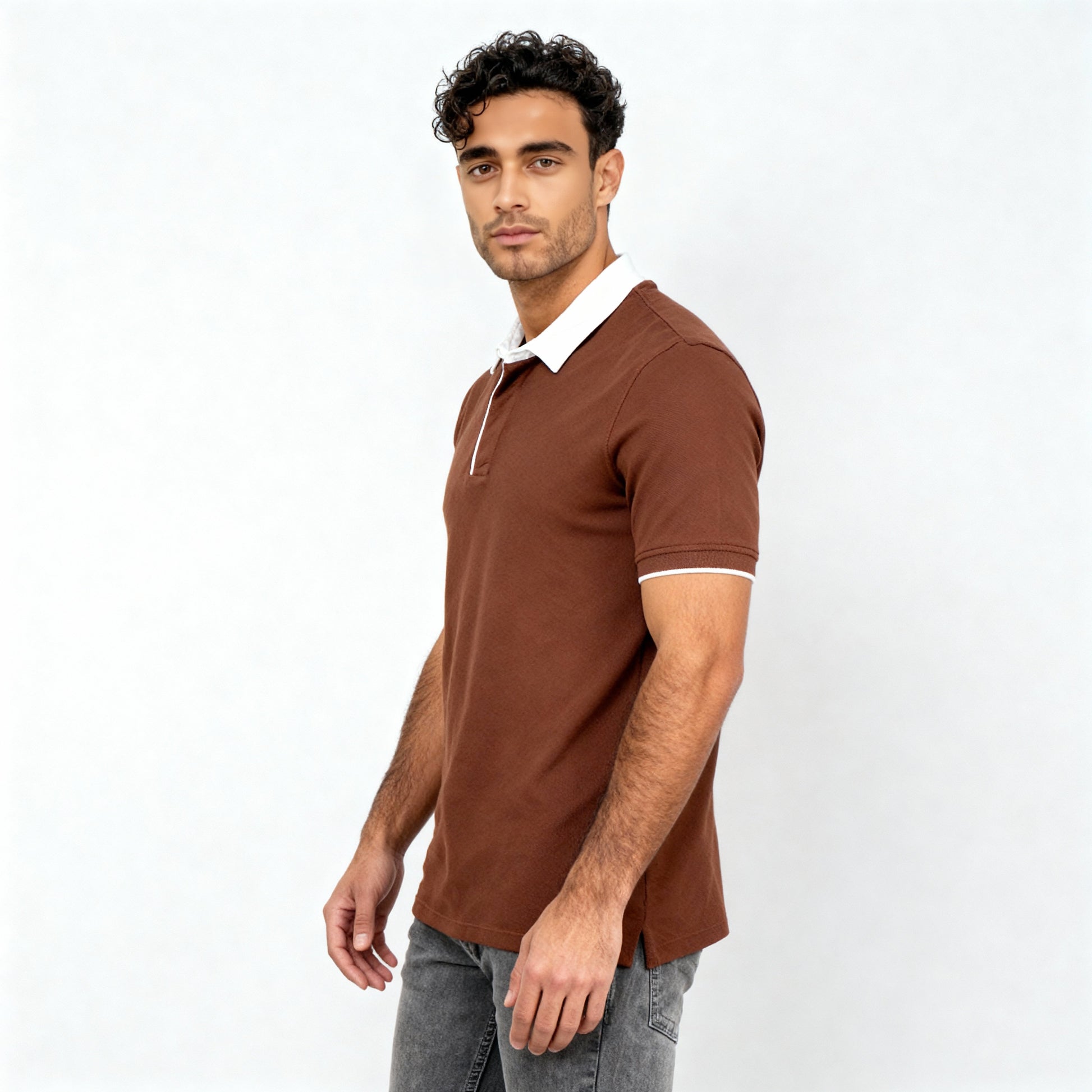 Knitted Structured Rugby Polo T-Shirt