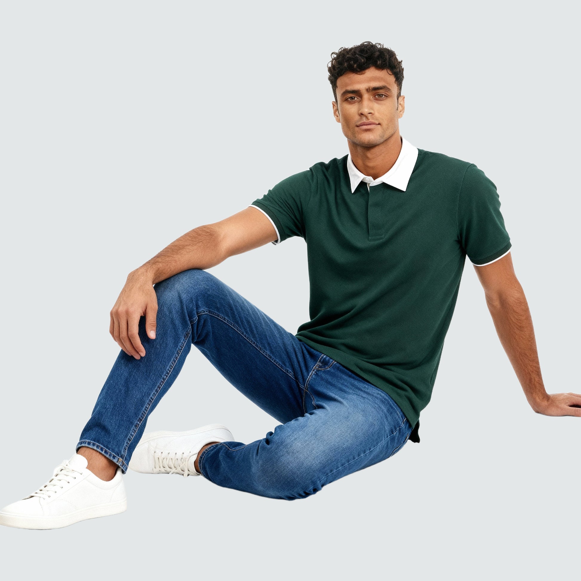 Knitted Structured Rugby Polo T-Shirt