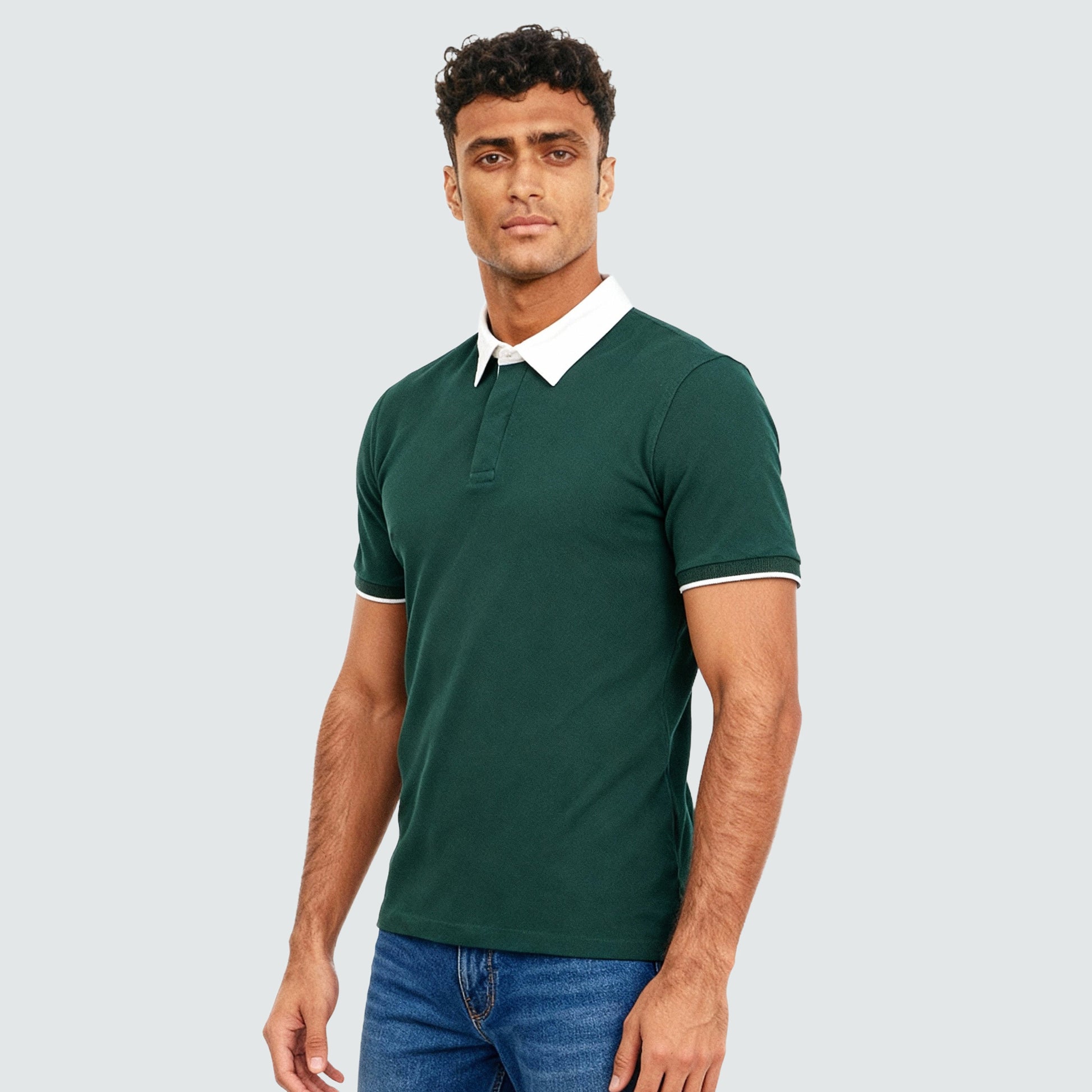 Knitted Structured Rugby Polo T-Shirt