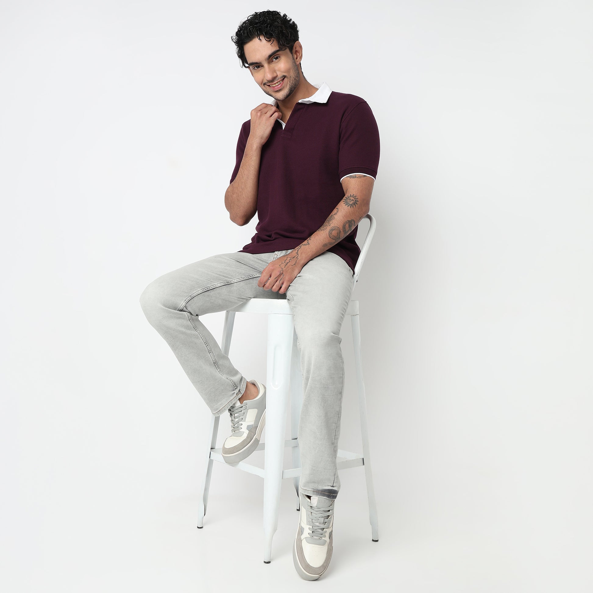 Knitted Structured Rugby Polo T-Shirt