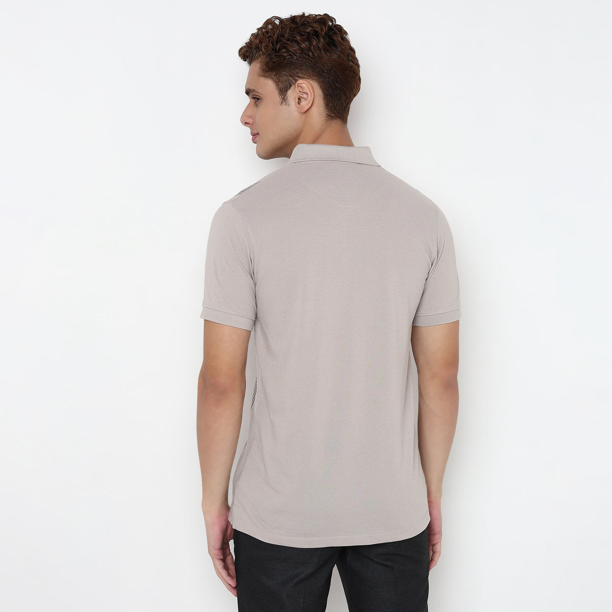 Knitted Striped University Polo T-Shirt