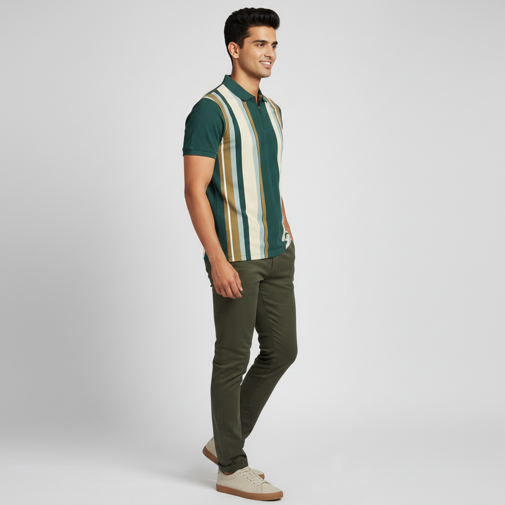 Striped University Polo T-Shirt