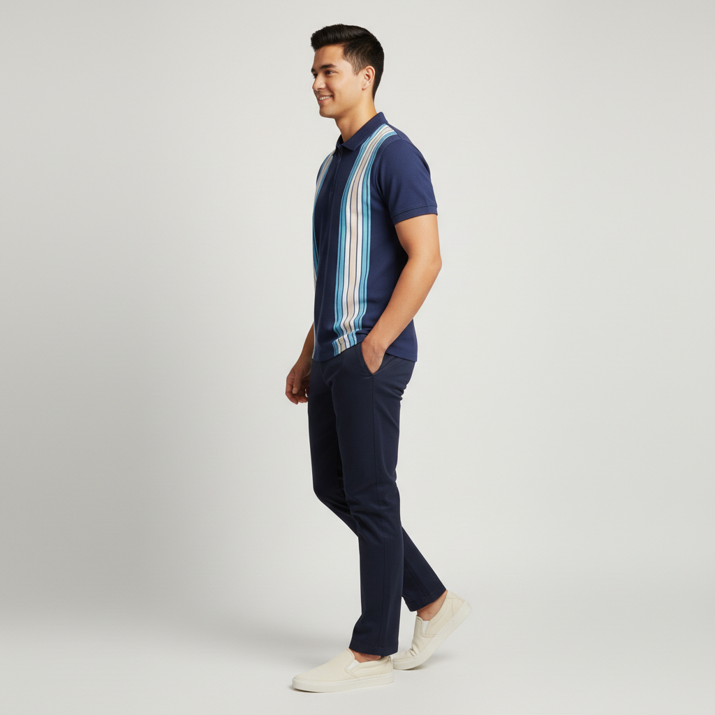 Striped University Polo T-Shirt