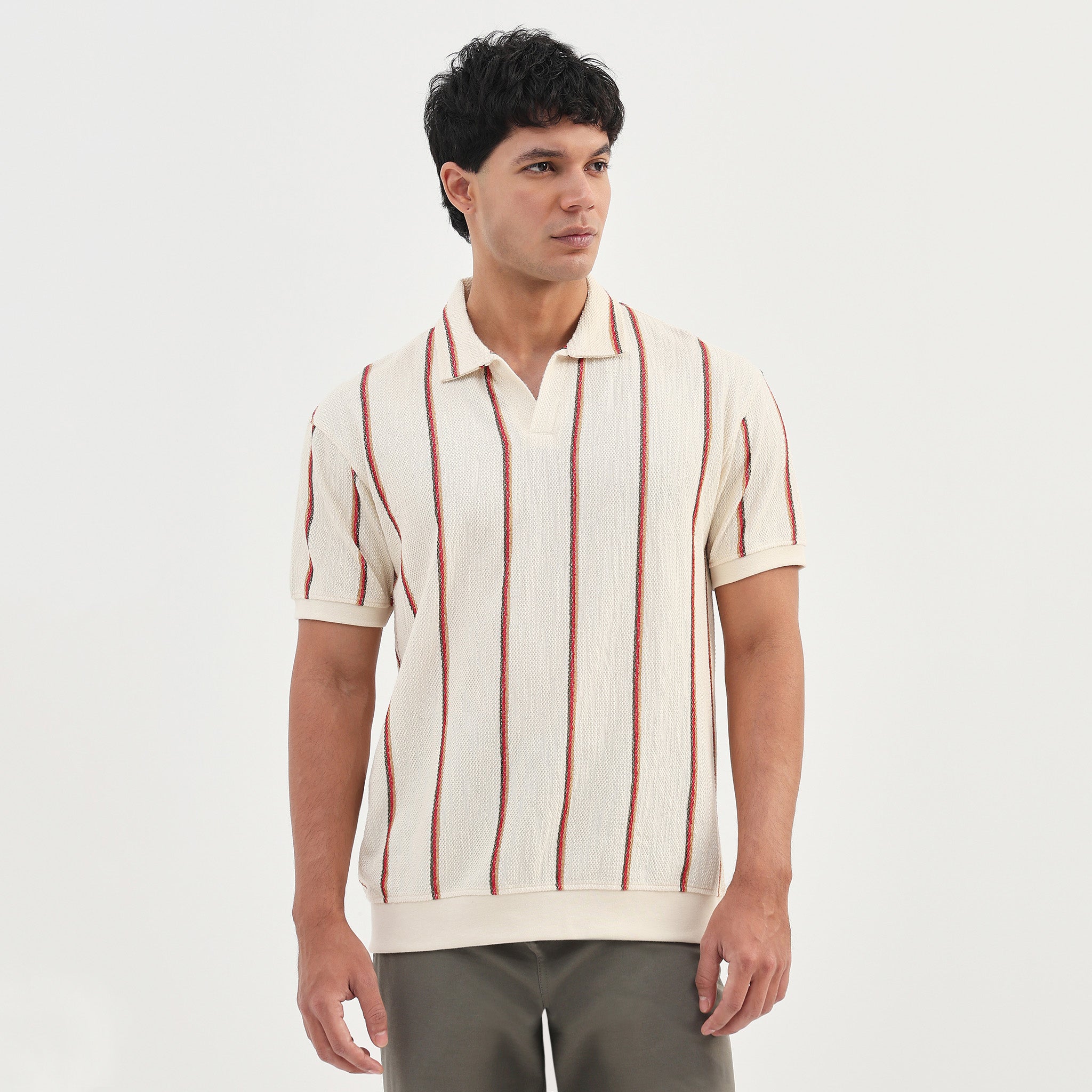 Striped Island Polo T-Shirt