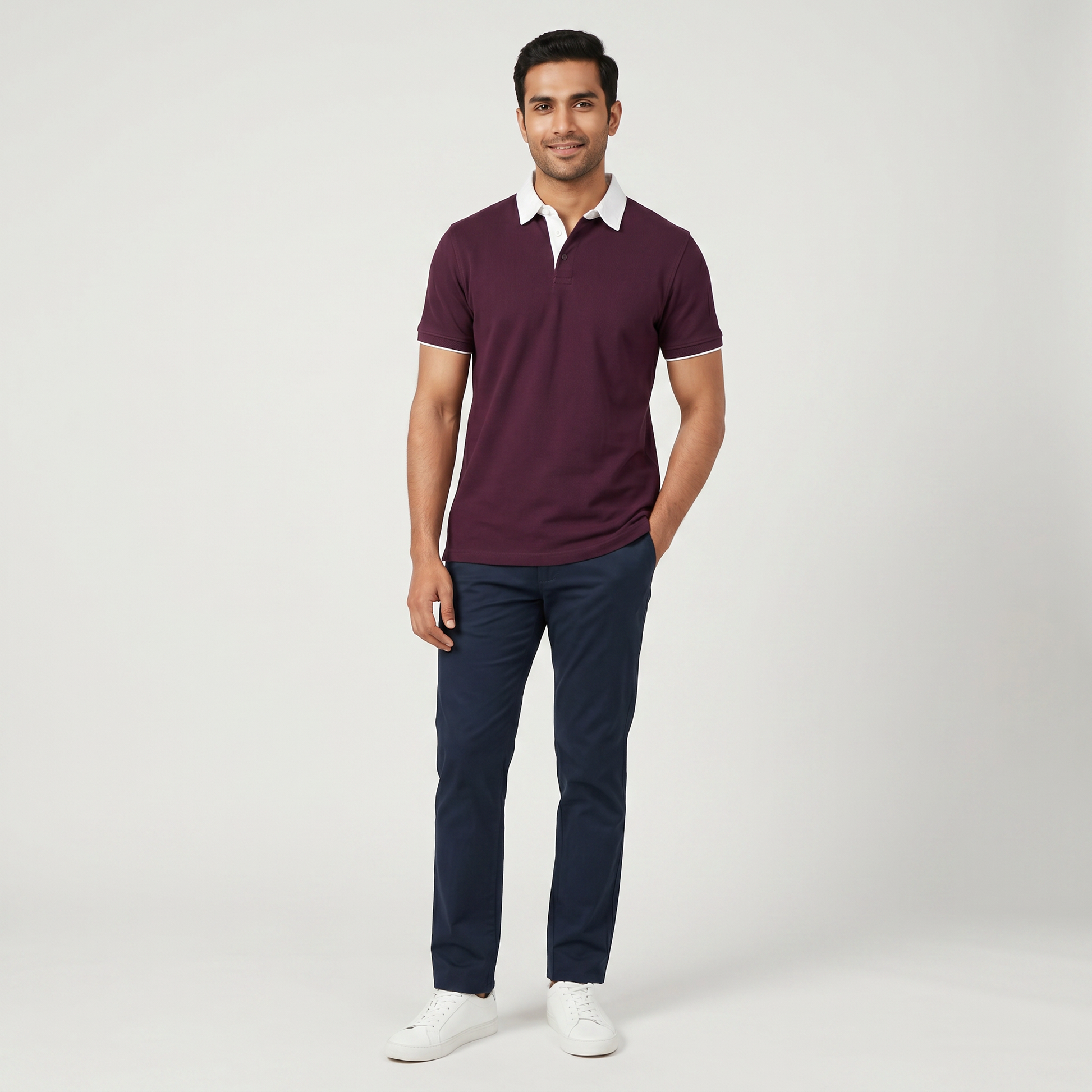 Cotton Structured Rugby Polo T-Shirt